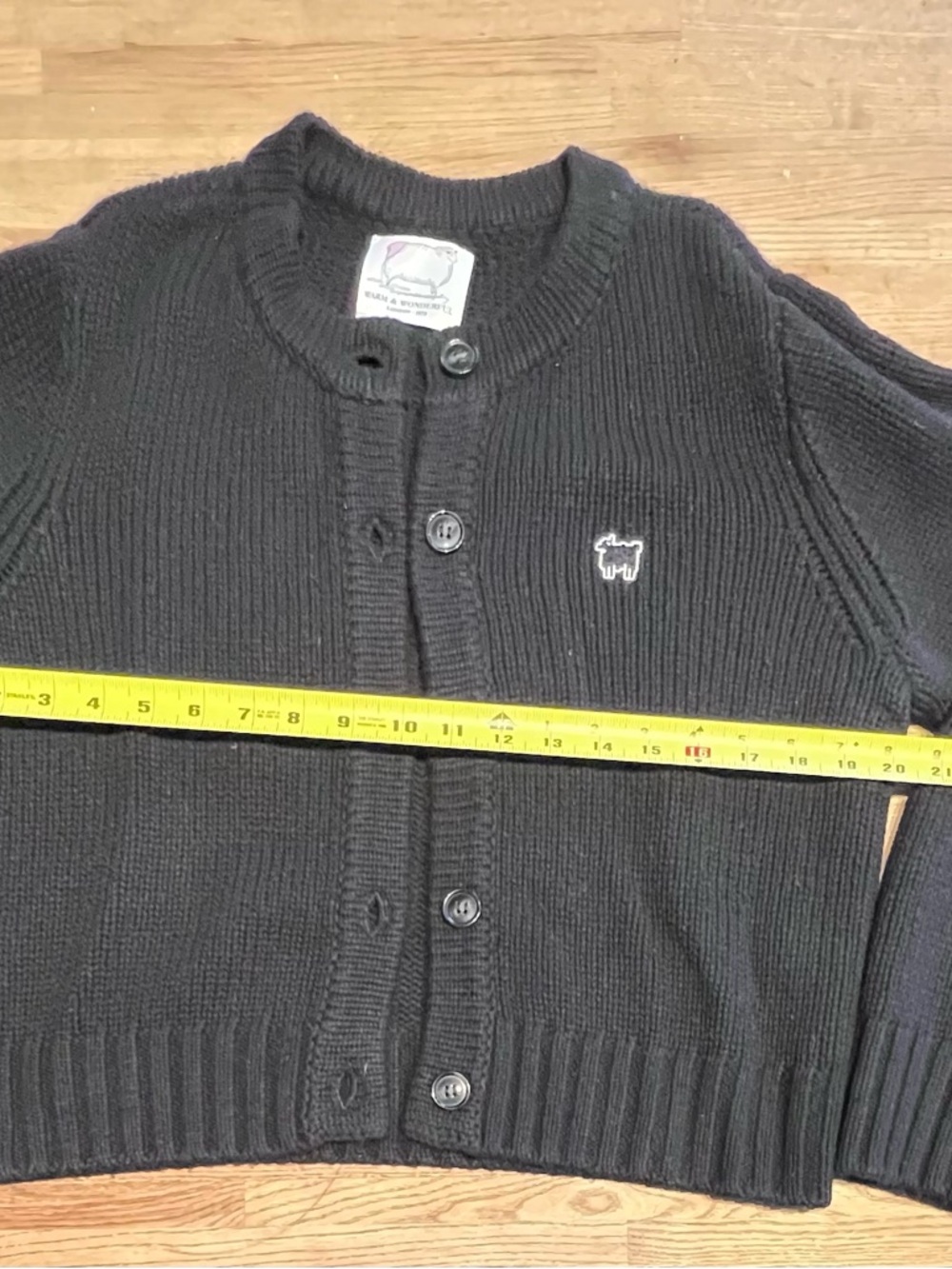 Rowing Blazers Warm & Wonderful Cashmere Wool Black Cardigan Small - Picture 2 of 7